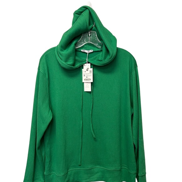 ZARA Kelly Green Soft Hoodie - New - Picture 1 of 9
